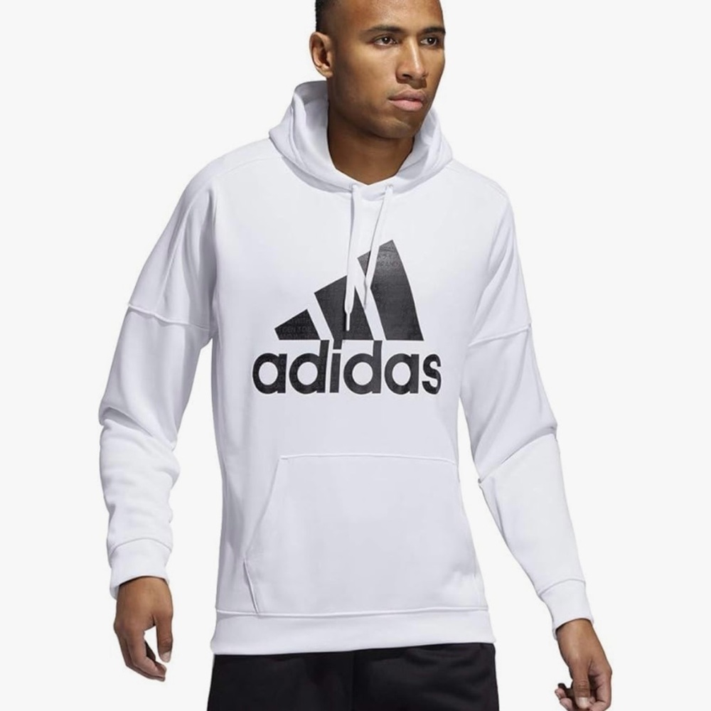 Adidas White Hoodie Classic Athletic Design